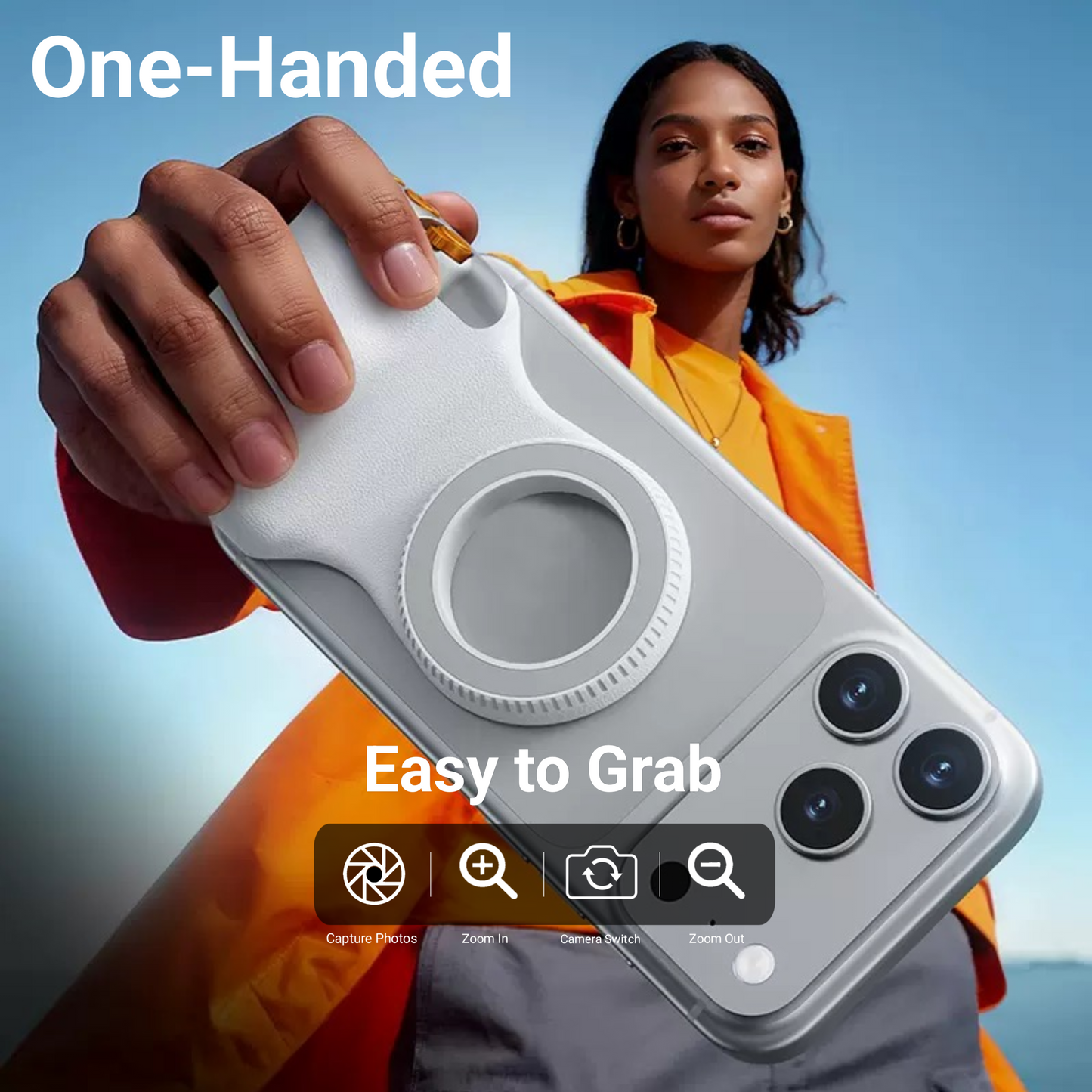 MagSnap Magnetic Camera Grip Compatible for iPhone & Android