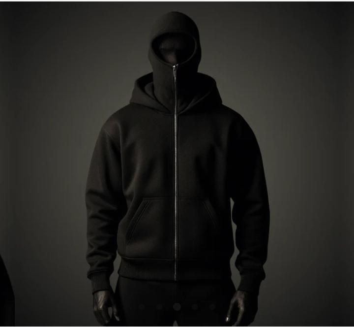 Men’s Full Sleeve Zipper Hoodie with Mask | Black | Regular Fit
