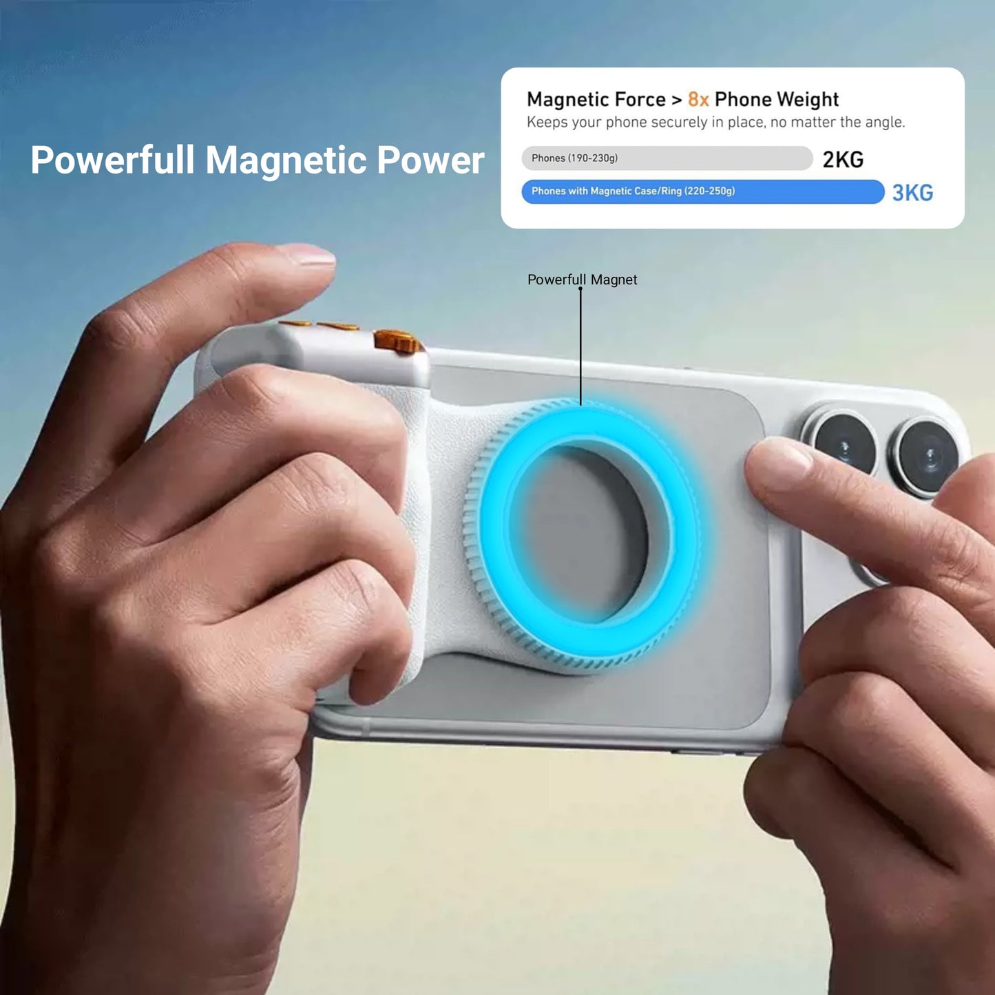 MagSnap Magnetic Camera Grip Compatible for iPhone & Android